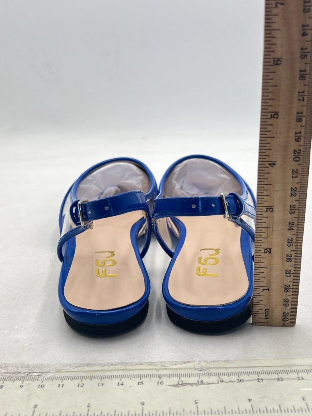 FSJ Blue Pointed Toe Ballet Flats Sandals Slip on Comfort Slingback Walking Pump - Picture 5 of 8